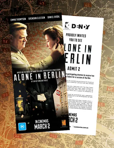 Theatrical poster of the movie 'Alone In Berlin'.