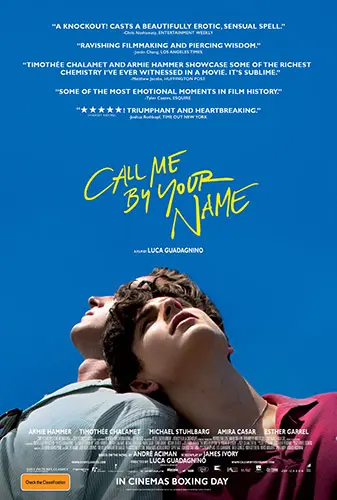 Theatrical poster of the movie 'Call Me By Your Name'.