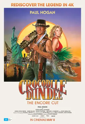 Theatrical poster of the movie 'Crocodile Dundee: The Encore Cut'.