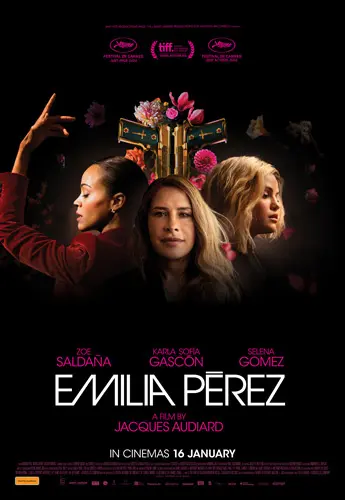 Theatrical poster of the movie 'Emilia Pérez'.