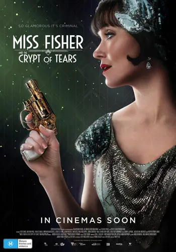 Theatrical poster of the movie 'Miss Fisher and the Crypt of Tears'.