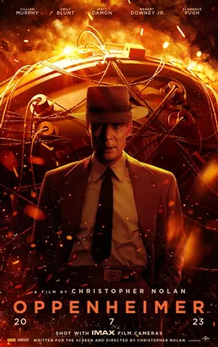 Theatrical poster of the movie 'Oppenheimer'.