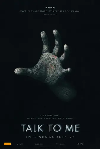 Theatrical poster of the movie 'Talk To Me'.