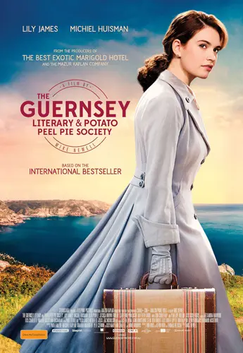 Theatrical poster of the movie 'The Guernsey Literary and Potato Peel Pie Society'.