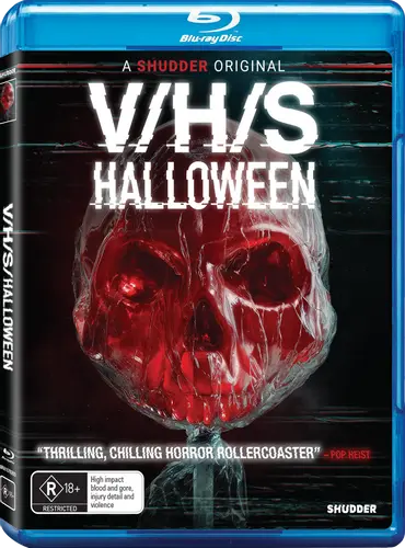 Blu-ray of 'V/H/S/Halloween'.